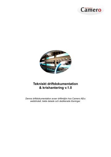 Tekniskt driftdokumentation & krishantering v.1.0 - Camero