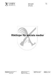 Riktlinjer för sociala medier - Osby Kommun