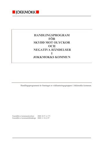 handlingsprogram för skydd mot olyckor och negativa händelser i ...