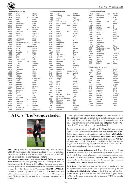 4 juli 2012 90ste jaargang nummer 11 - AFC, Amsterdam