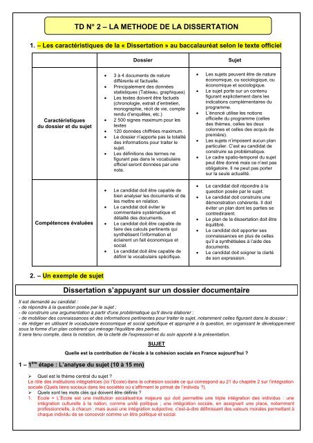TD N 2 La M thode De La Dissertation Corrig SharePoint TD N 2 La M thode De La Dissertation Corrig SharePoint