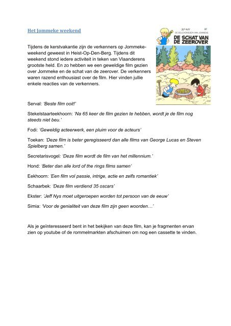 3-maandelijks programma welpen - Scouts Jan Breydel