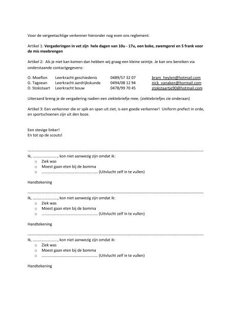 3-maandelijks programma welpen - Scouts Jan Breydel