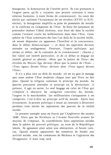 L'INCENDIE MILLENARISTE - Basse Intensité