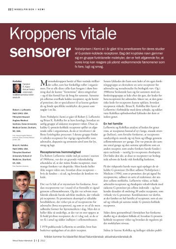 Kroppens vitale sensorer (pdf) - Aktuel Naturvidenskab