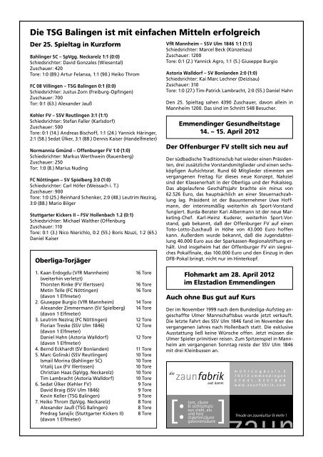 Wir gratulieren - FC Emmendingen 03