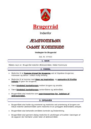 Vedtægter for Brugerråd - Odder kommune
