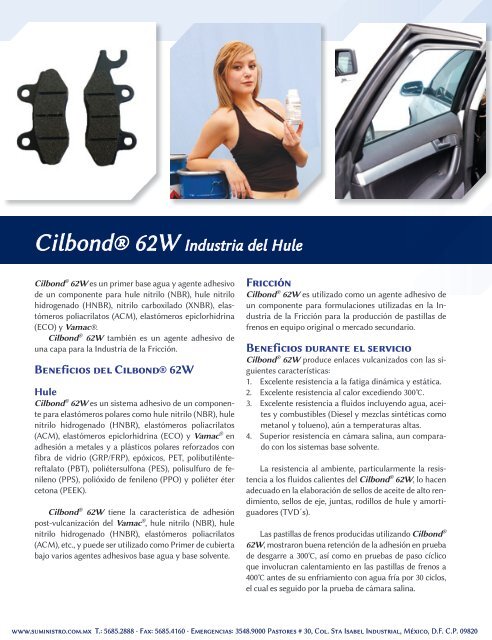 Cilbond® 62W Industria del Hule - Suministro.com.mx