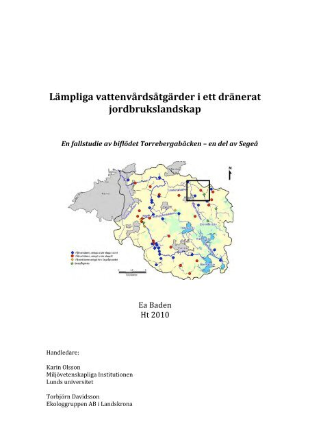 Lämpliga vattenvårdsåtgärder i ett dränerat jordbrukslandskap