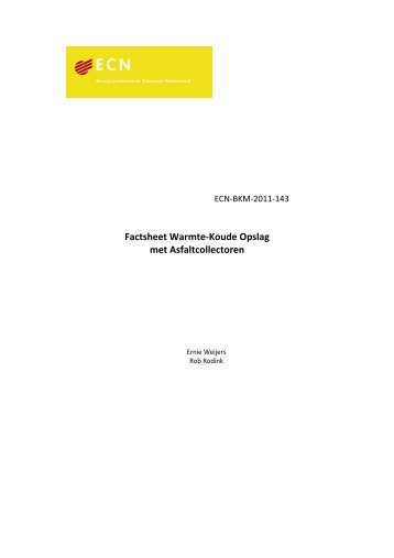 Factsheet Warmte-Koude Opslag met Asfaltcollectoren - SKB