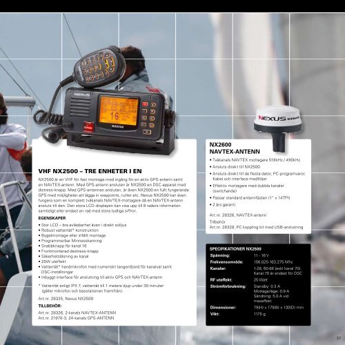 WWW.NEXUSMARINE.SE PRODUKTKATALOG