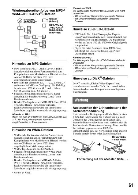 Sony XAV-W1 Car Radio OWNER'S MANUAL Operating Instructions ...