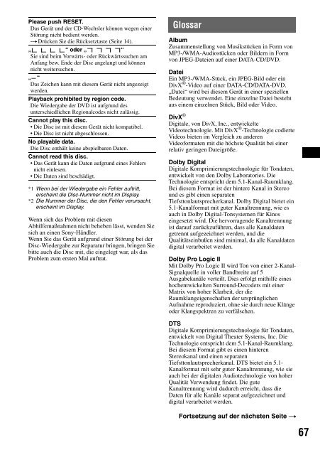 Sony XAV-W1 Car Radio OWNER'S MANUAL Operating Instructions ...