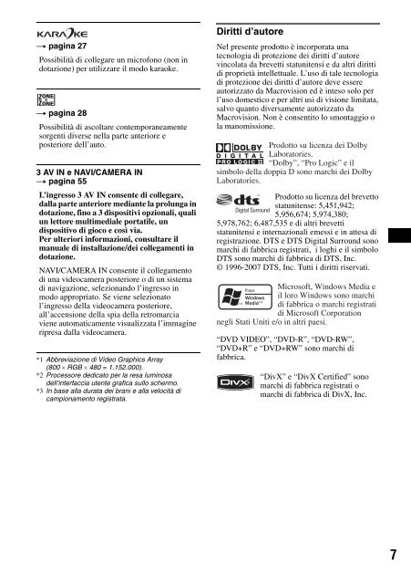 Sony XAV-W1 Car Radio OWNER'S MANUAL Operating Instructions ...