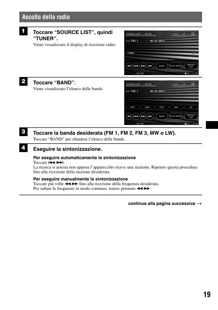 Sony XAV-W1 Car Radio OWNER'S MANUAL Operating Instructions ...