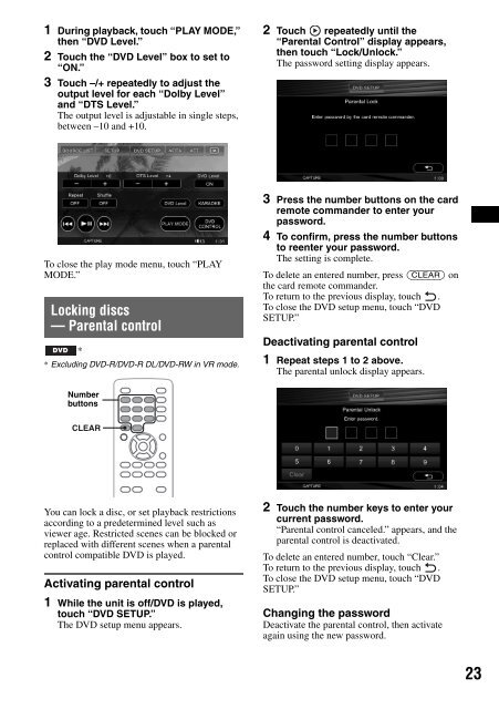 Sony XAV-W1 Car Radio OWNER'S MANUAL Operating Instructions ...