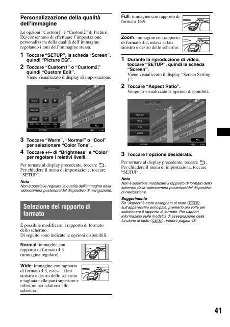 Sony XAV-W1 Car Radio OWNER'S MANUAL Operating Instructions ...