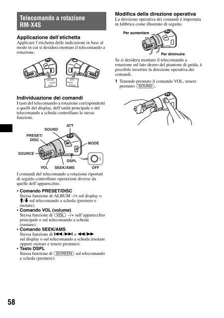 Sony XAV-W1 Car Radio OWNER'S MANUAL Operating Instructions ...