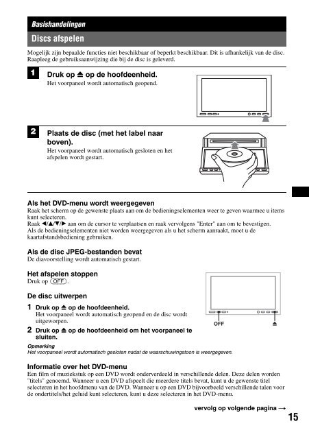 Sony XAV-W1 Car Radio OWNER'S MANUAL Operating Instructions ...