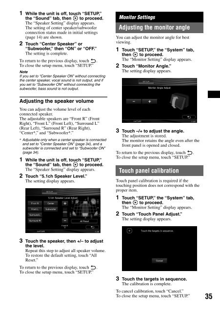 Sony XAV-W1 Car Radio OWNER'S MANUAL Operating Instructions ...