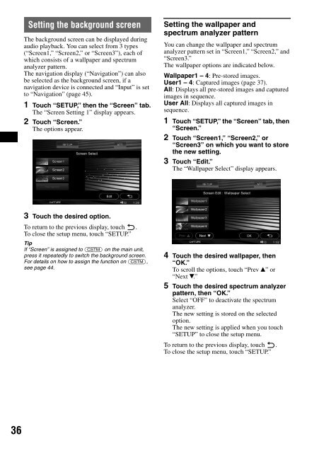 Sony XAV-W1 Car Radio OWNER'S MANUAL Operating Instructions ...