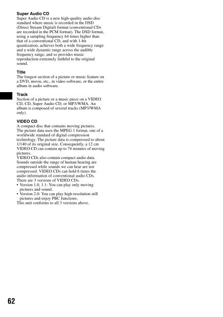 Sony XAV-W1 Car Radio OWNER'S MANUAL Operating Instructions ...