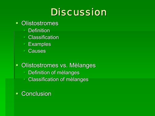 Olistostromes