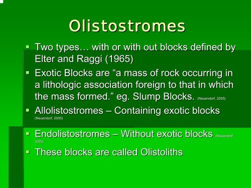 Olistostromes