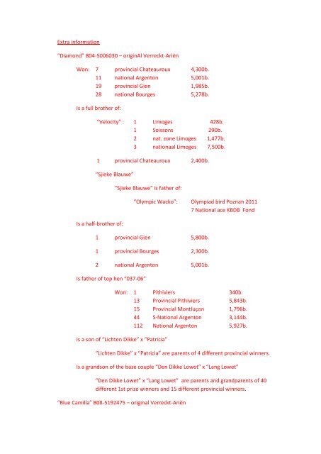 Extra information “Diamond” B04-5006030 – originAl ... - Herbots