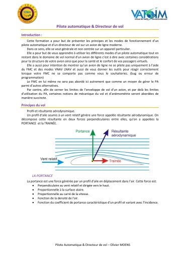 Pilote automatique & Directeur de vol - VAT France