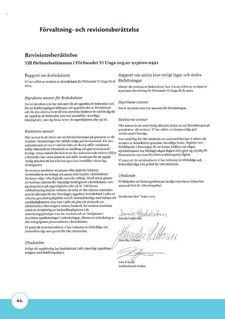 Stämmohandlingar 2013 - Förbundet Vi Unga