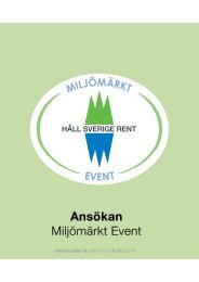Ansökan Miljömärkt Event - Håll Sverige Rent