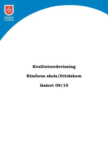 Kvalitetsredovisning Rimforsa grundskola 09-10.pdf - Kinda kommun