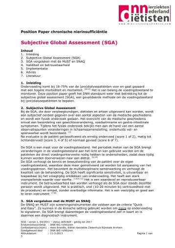 SGA - Dietisten Nierziekten Nederland