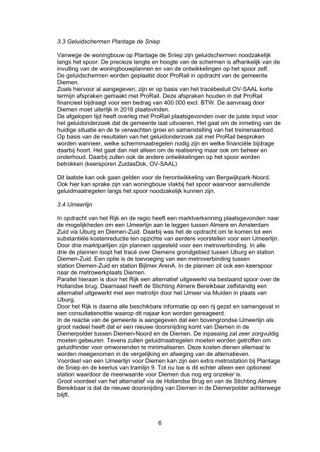 Notitie spoorontwikkelingen - Gemeente Diemen