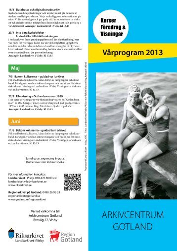 Vårprogram 2013 - Riksarkivet