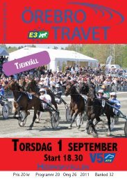 Torsdag 1 sepTember - Örebrotravet