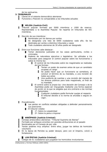 TEMA 2: FORMAS PREESTATALES DE ORGANIZACIÓN POLÍTICA ...