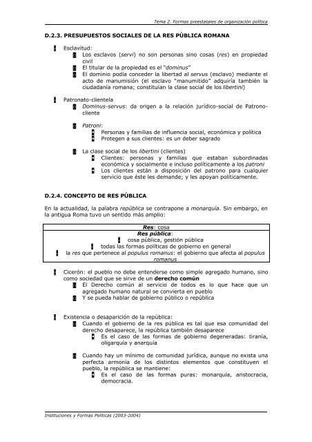 TEMA 2: FORMAS PREESTATALES DE ORGANIZACIÓN POLÍTICA ...