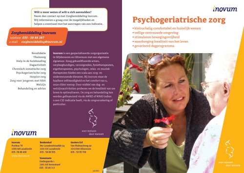 Folder Psychogeriatrische afdeling - Inovum