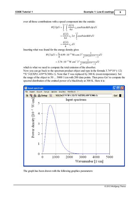 CODE Tutorial 1 - W. Theiss Hard- and Software