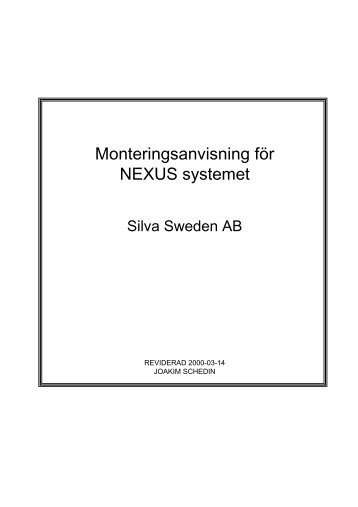 Monteringsanvisning för NEXUS systemet - Nexus Marine