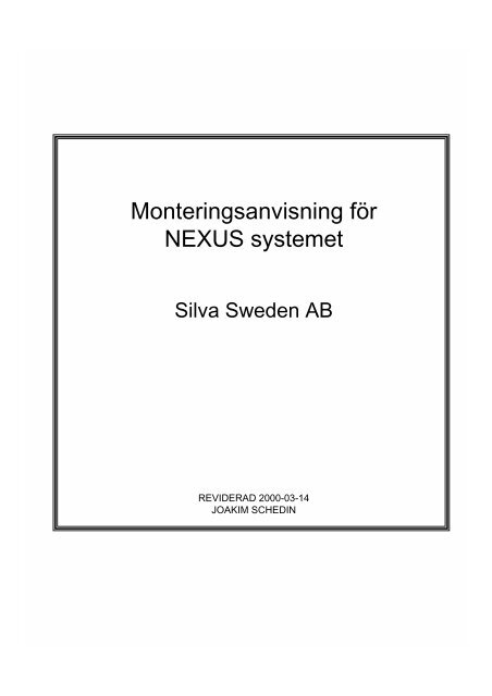 Monteringsanvisning för NEXUS systemet - Nexus Marine