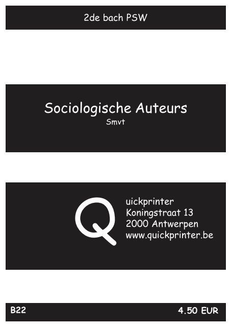 B22 Sociologische Auteurs : Weyns - Quickprinter