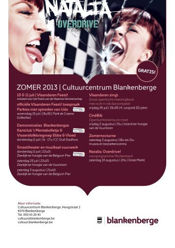 Download hier flyer met zomerprogramma - Cultuur Blankenberge