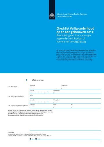 Checklist Veilig onderhoud op en aan gebouwen 2012