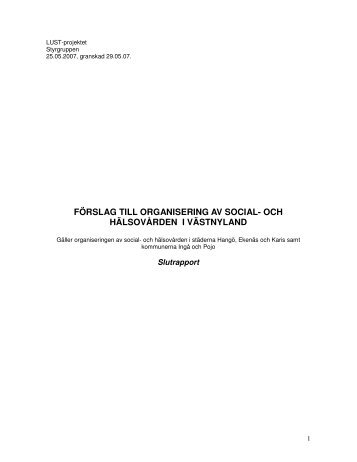 förslag till organisering av social- och hälsovården i ... - Raseborg