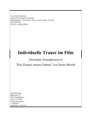 Individuelle Trauer im Film