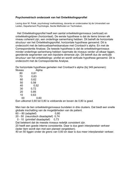 Bulletin 26 - Vereniging voor Klinische Psychotherapie