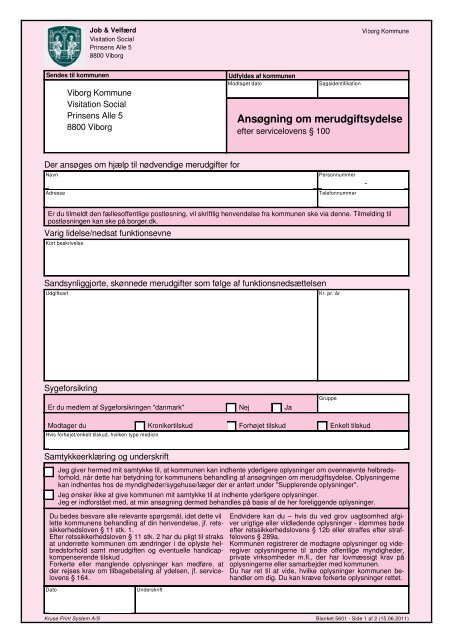 Ansøgning om merudgiftsydelse - Viborg Kommune